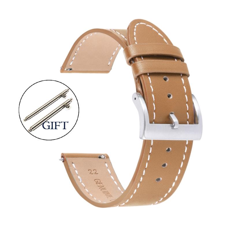 Fashion Men Quick Release Watch Strap Sport Watch Bracelet Vintage Cowhide Watchband 18/20/22/24mm Replacement Universal Bands