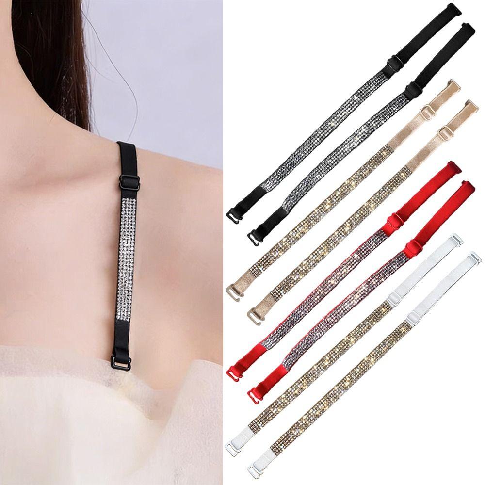 1 Pair Invisible Strap Bra Straps Replacement Rhinestone Bra Belts Underwear Band
