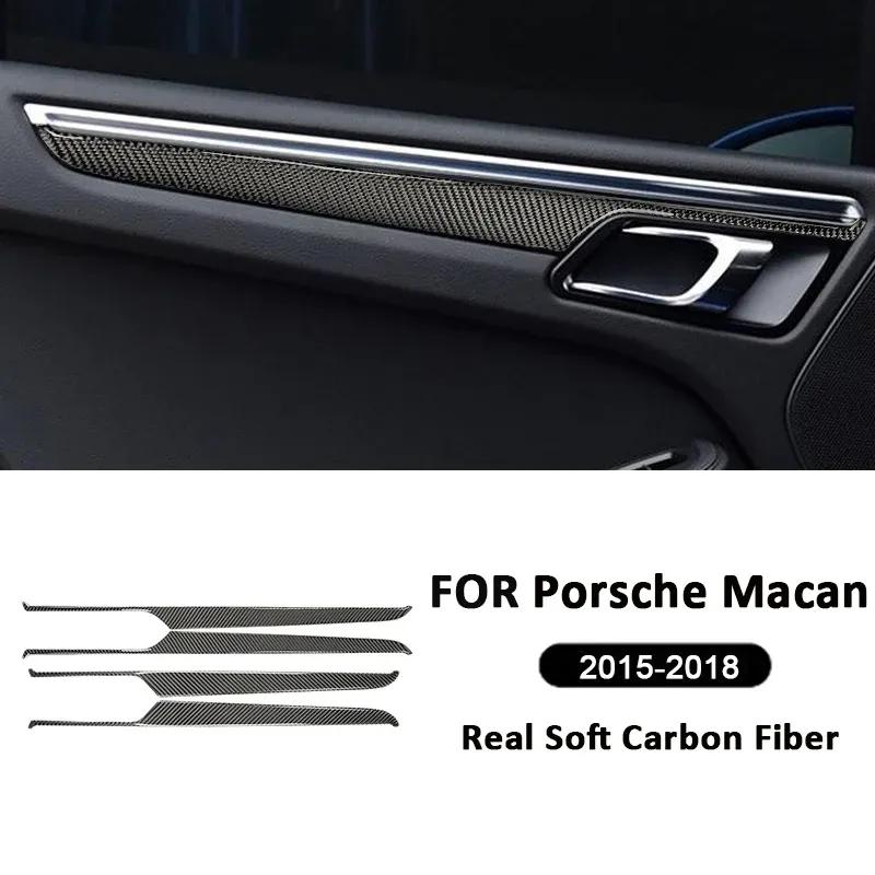 Für Porsche Macan 2015-2018 Kohlefaser Roadster Innen Türgriff Zierleisten Innenraum Dekoration Aufkleber Zubehör