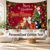 Christmas Custom Name Printed Tapestry Wall Hanging For Bedroom Living Room Wall Decor Holiday Gift