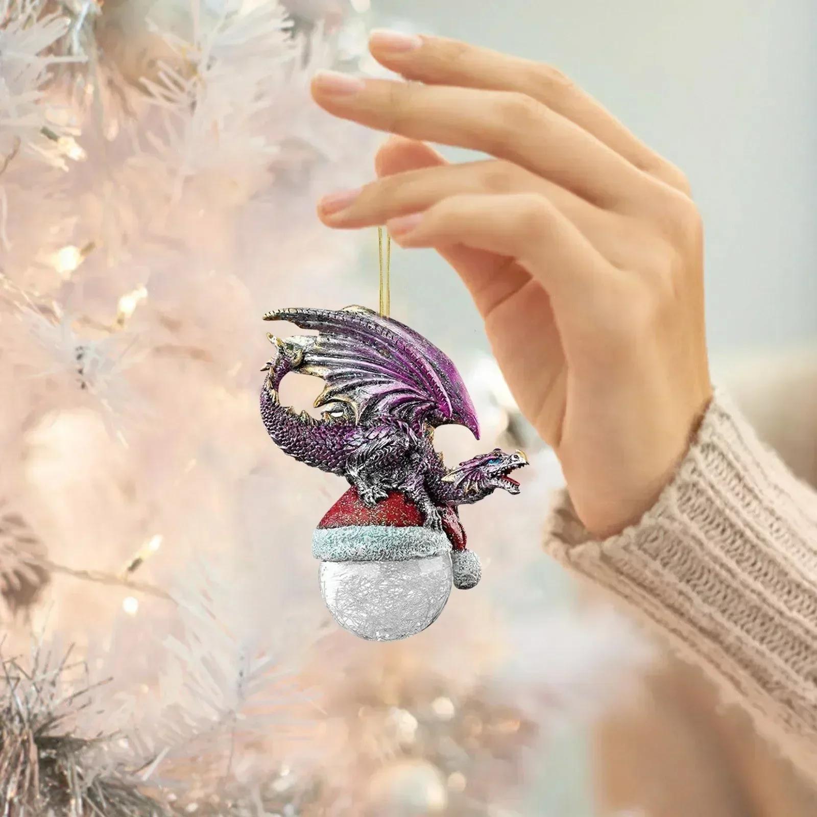 

Acrylic Decoration Ornament Colourful Dragon Miniature Home Decor Holiday Christmas Decoration Christmas Tree Hanging Ornaments