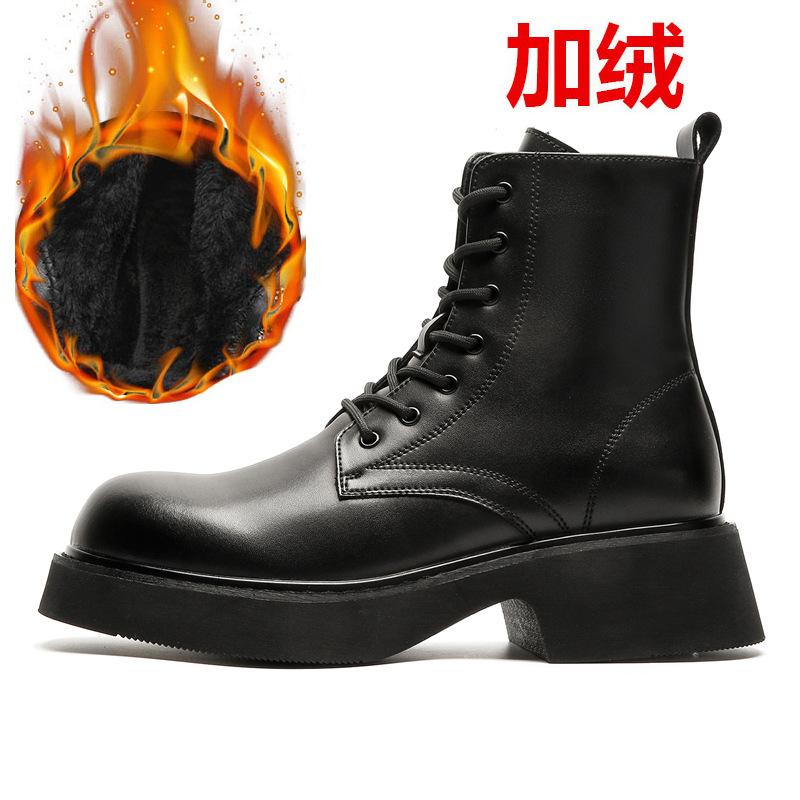 

Mickey Martin ботинки мужские в британском стиле с большой головой высокие на молнии сбоку локомотивные с чувством продвинутости универсальные рабочие ботинки 2919-J 44