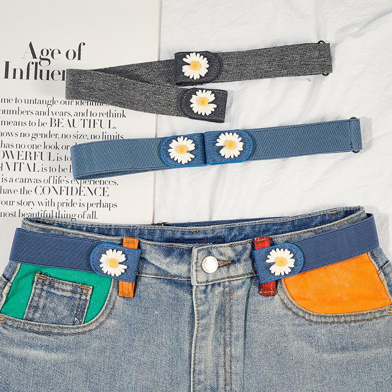 

Women s Elastic Waist-Cinching Stretch Jeans with Invisible Seamless Belt