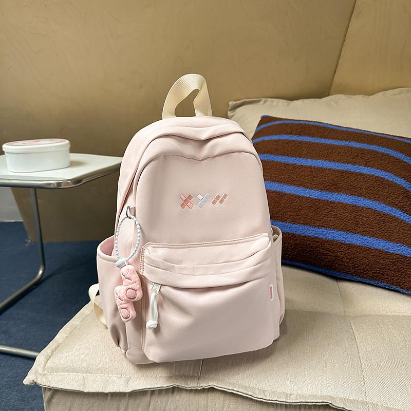 School Solid Color Bag Backpack Large Capacity Middle Schoolers Gift Unisex