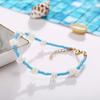 Bohemian Style Anklet Contrast Color Adjustable Shell Beads Chain Women Girls Beach Jewelry
