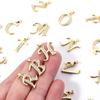 Fashion Gold Plated Letter Charms Alphabet A-Z Zircon Metal Letter Pendants For Jewelry Making DIY Bracelet Necklace Accessories