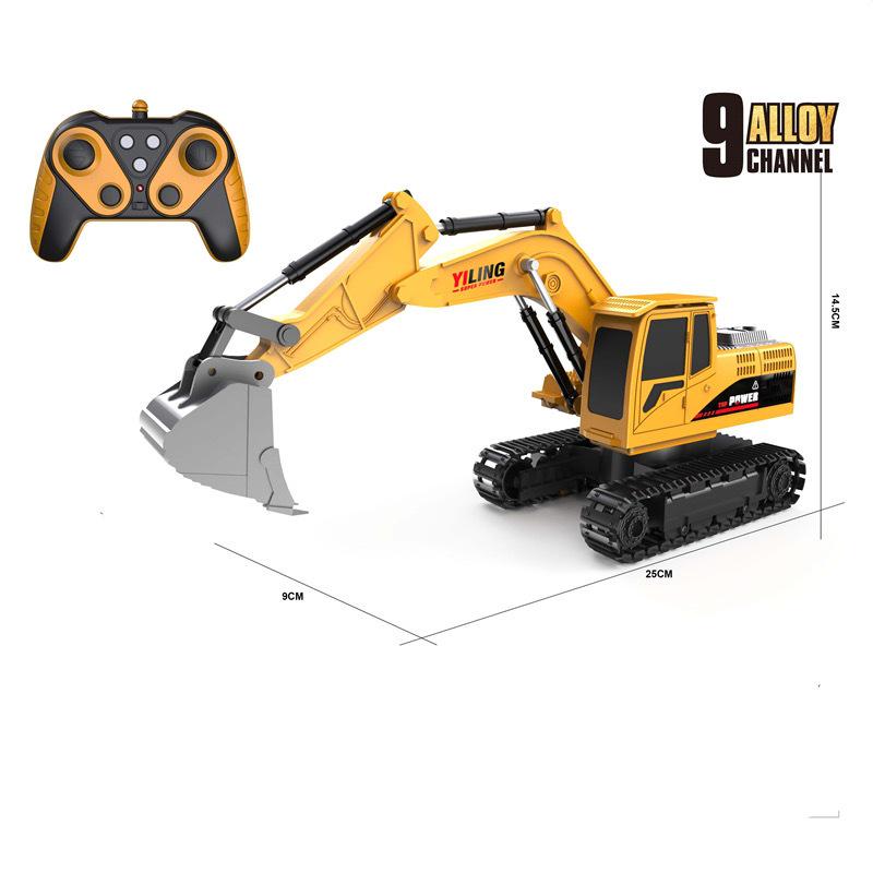 Alloy Remote Control Excavator Digger Vehicle Toy Bulldozer for Kids - Free Shipping