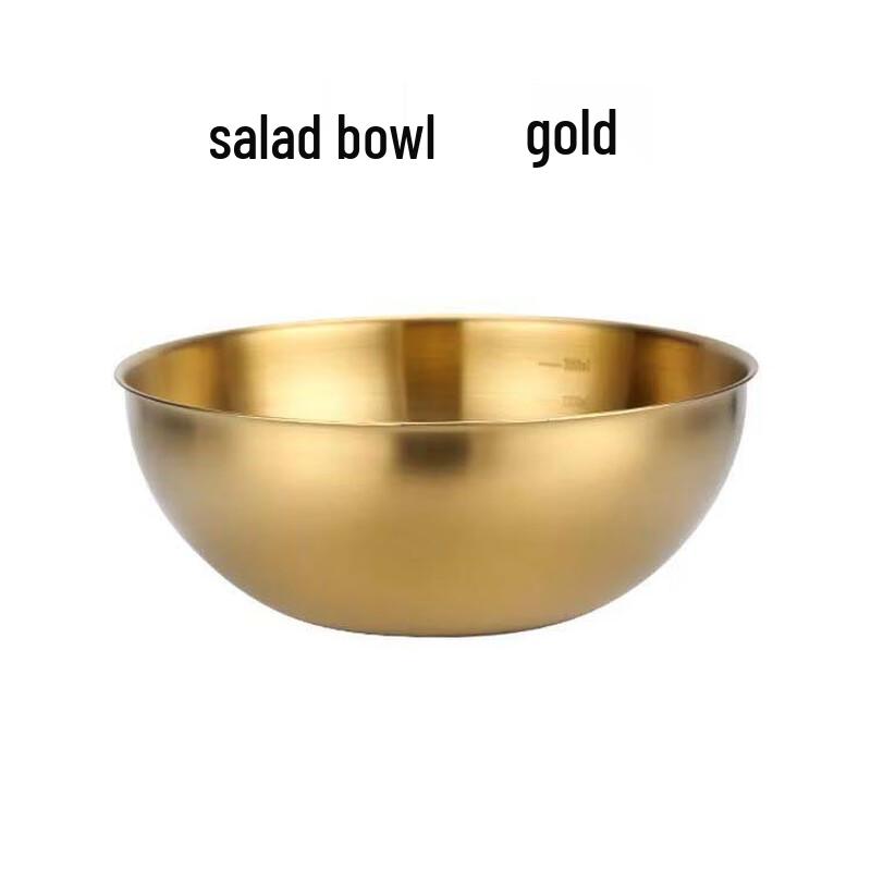 Stainless Steel Salad & Bibimbap Bowl with Measuring Scale 22.5cm