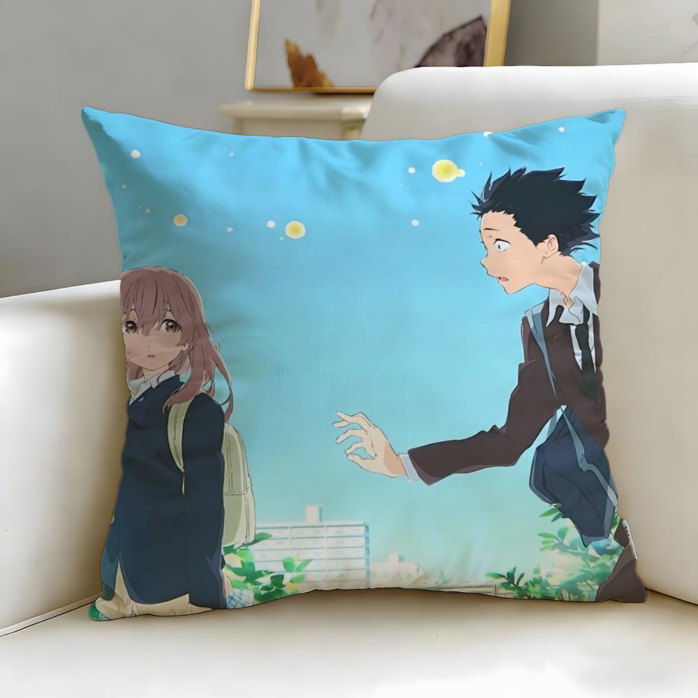 classic anime koe no Katachi Cushion Cover Soft  EasyWash Pillow Case  Versatile for Couch Bed Travel and Office