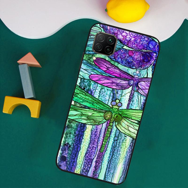 Luxury Dragonfly For Huawei Nova Y73 Y72 Y70 Y90 Y60 Y61 Y91 12s 12i 11i 8i 9 10 SE P40 Lite P30 P60 Pro Case
