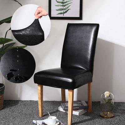 1/2/4/6 Pcs Waterproof PU Dining Chair Cover Solid Color Stretch Chair Protector Covers For Dinging Living Room