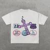 Streetwear Y2k Hip Hop Camiseta Estampada de Manga Corta High Street Moda Top Deportivo Casual Holgado Cuello Redondo Manga Corta Unisex
