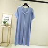 Women's Modal Short-Sleeve Summer Nightdress, Loose Fit, Large Size, Belly-Covering Hem, Lightweight Long Skirt.