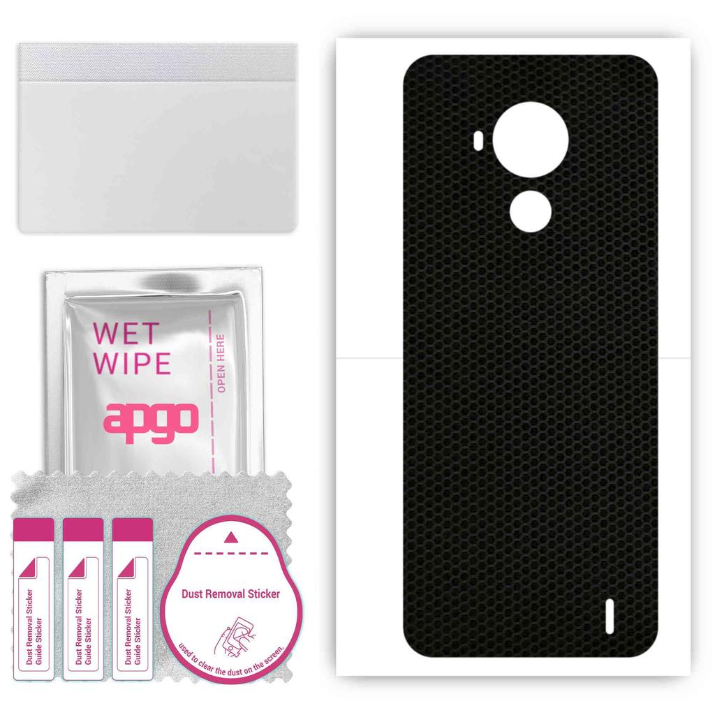 apgo Protective Skin Sticker for the Back Compatible with Nokia C30, Wrap Film, Foil, Vinyl - Pattern Matrix
