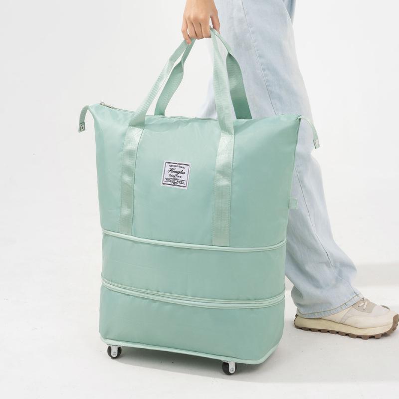 Folding Wheel Luggage Bags Lightweight Consignment Bag Portable Large Capacity Oxford Cloth Dry-Wet Separation Outdoor Yoga Bag