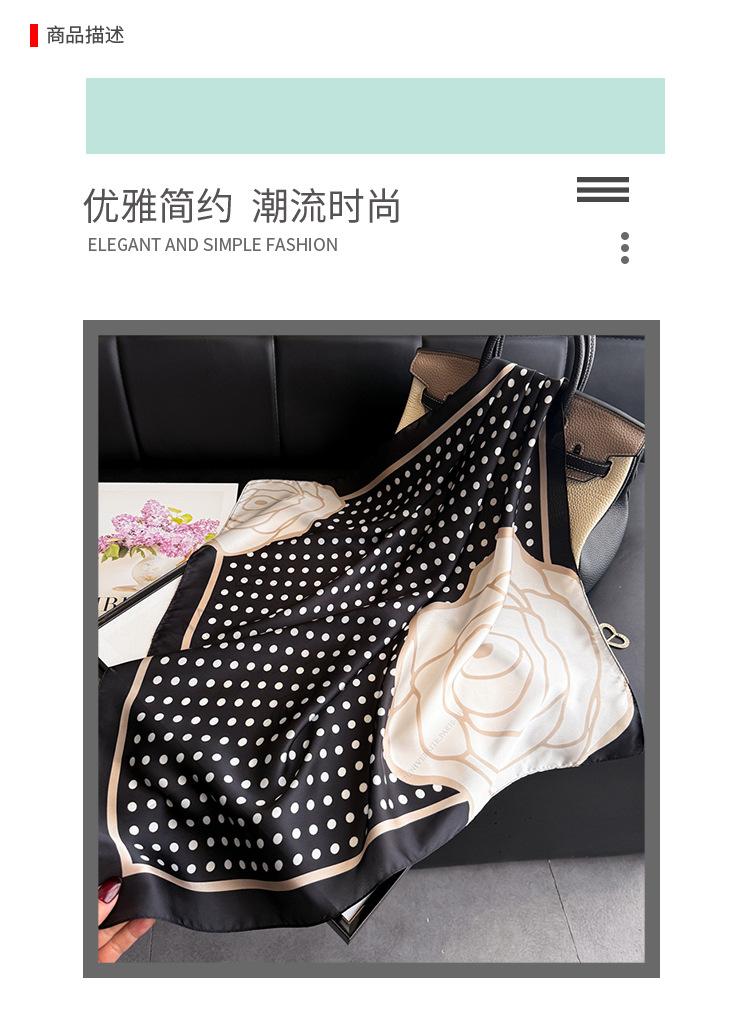 Flower polka dot simulation silk printing women's silk scarf square scarf high-end shawl sunscreen neck scarf headscarf scarf