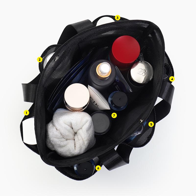 Bad Aufbewahrungstasche mit großer Kapazität und Abfluss – Ideal für Zuhause, Wohnheim, Fitnessstudio und Organisation