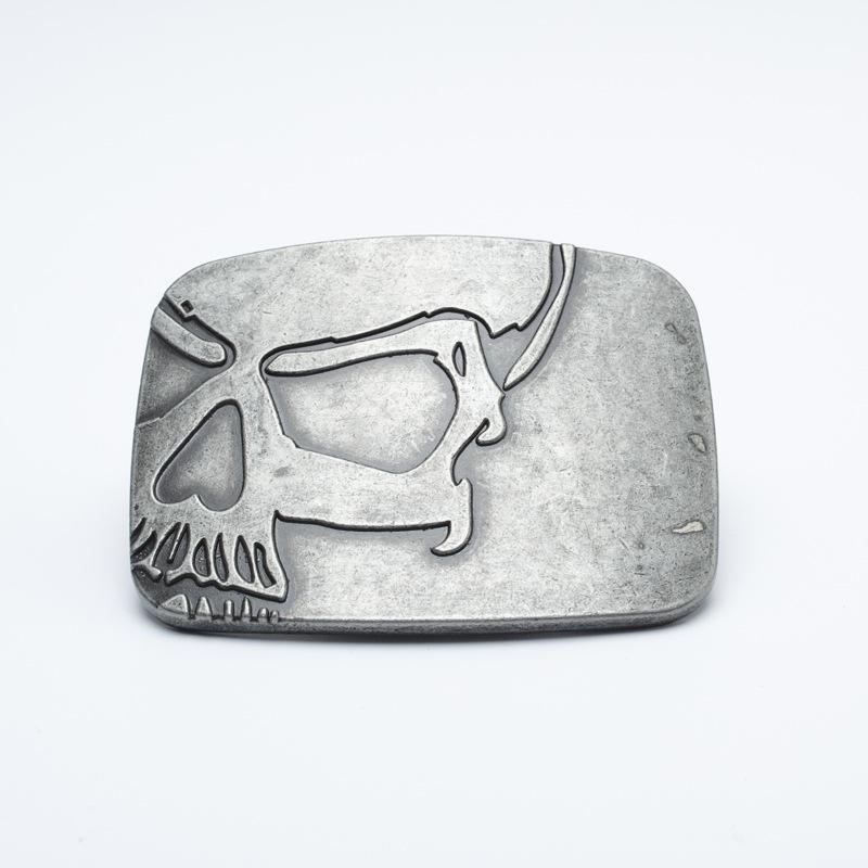 Men's Casual Skull Alloy Belt Buckle - Smooth, Stylish, 3.8cm
