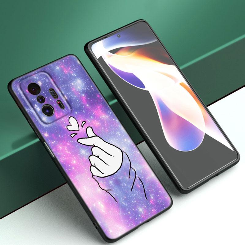 Funda de Teléfono Kpop Love On The Finger Para Xiaomi Mi A2 8 9 SE Note 10 10T 11 12 Lite 9T 11T 12S 12T Pro A3 6X 12X TPU Negra