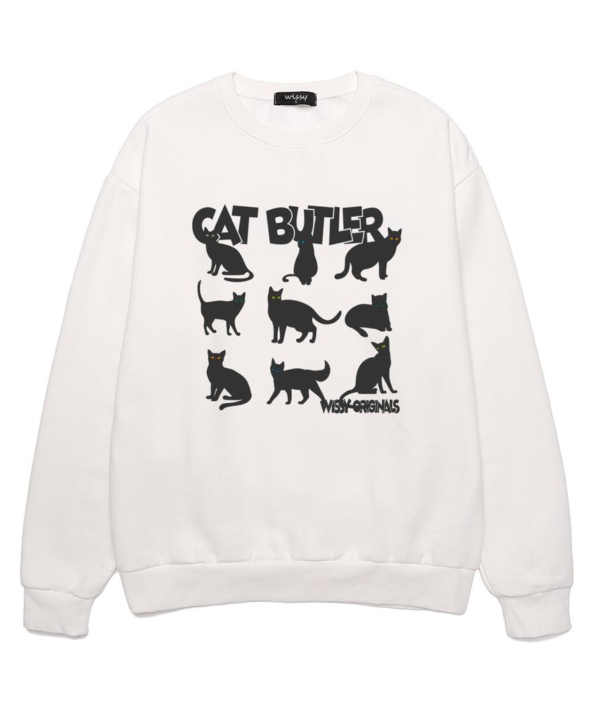 Wissi Cat Eyes Oversized Sweatshirt (Wls015) White (B Type)