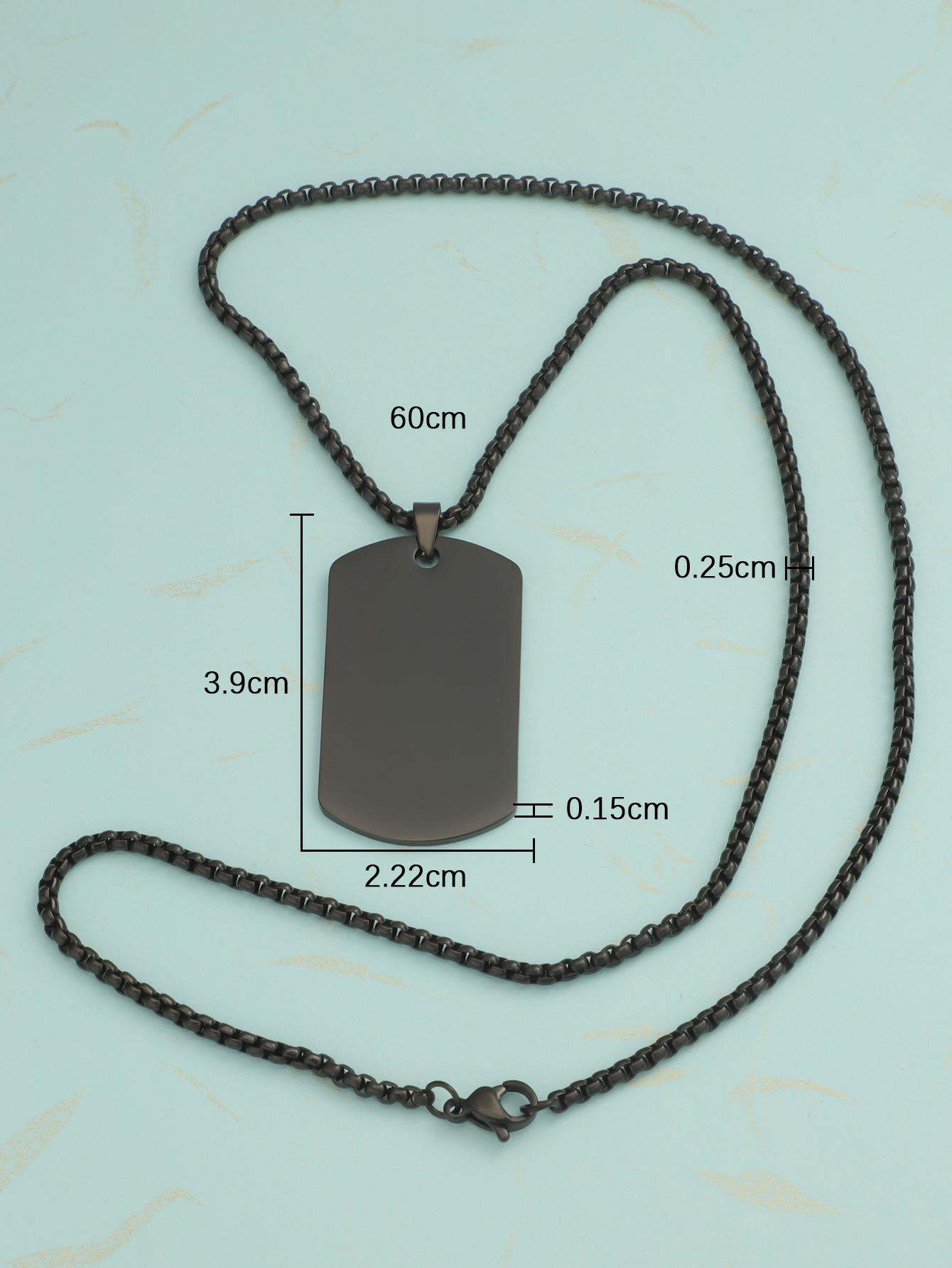 

Мужское ожерелье с подвеской в виде собачьего жетона в стиле хип-хоп из титановой стали