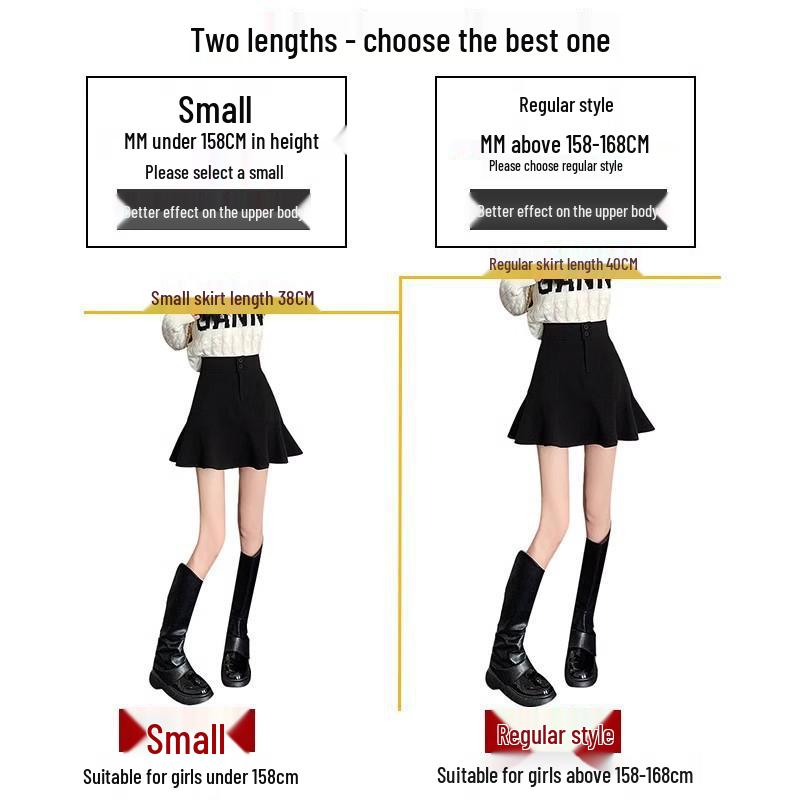 2025 New High-Waisted A-Line Fishtail Midi Skirt for Autumn and Winter
