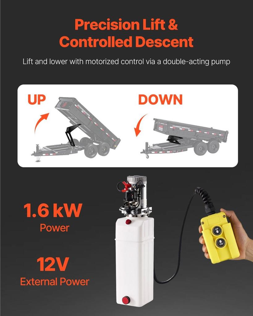 Hydraulic Scissor Hoist Kit 10 T Hydraulic Dump Lift Kit for Dump Trailers