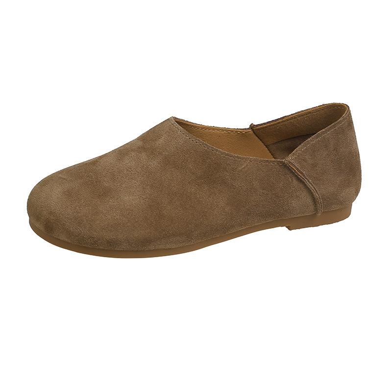 Japanese ugly cute soft-soled shoes retro grandma shoes women's 2024 new flat-soled shallow mouth soft-faced bobo shoes single shoes