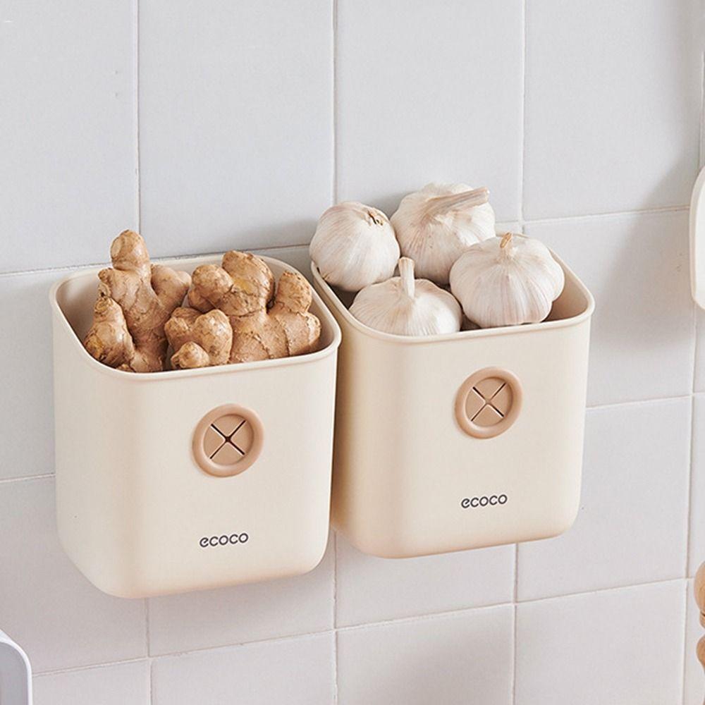 Punch-Free Ginger Garlic Storage Baskets Small Wall-mounted Storage Box Bedside
