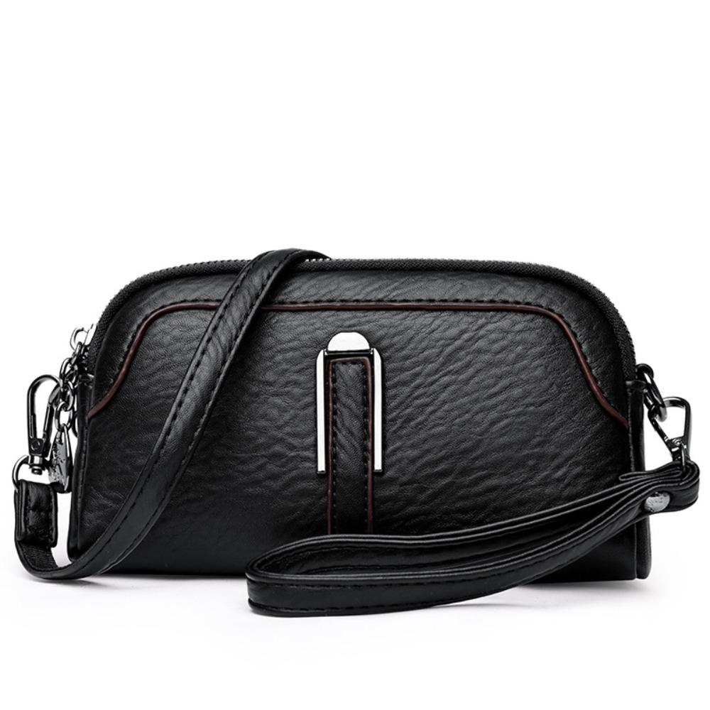 Waterproof Commute Shoulder Bag PU Leather Messenger Bag Portable Crossbody Bag Students