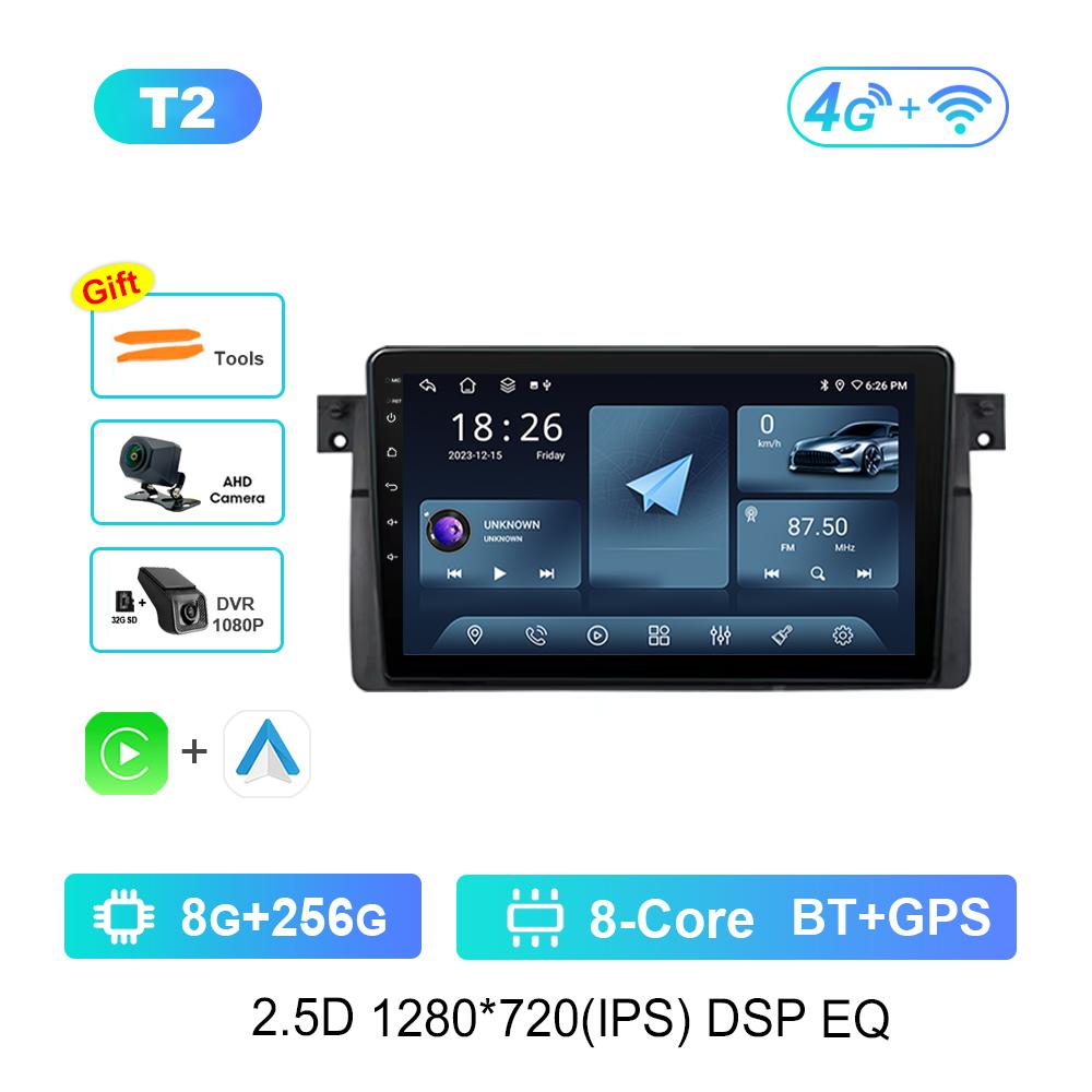 Android Car Radio Multimedia Video Player for BMW E46 M3 318/320/325/330/335 Bluetooth GPS Navigation WiFi HD Touch Screen