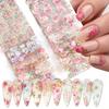 10PCS Mixed Nail Art Foils Transfer Sticker Set Rose Flower Designs Floral Starry Sky Nail Wraps Wedding Summer Manicure Decor