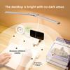 USB Rechargeable Clip-On LED Desk Lamp - Eye-Caring Reading Light for Students, Dorm/Bedroom Portable Small Study Lamp