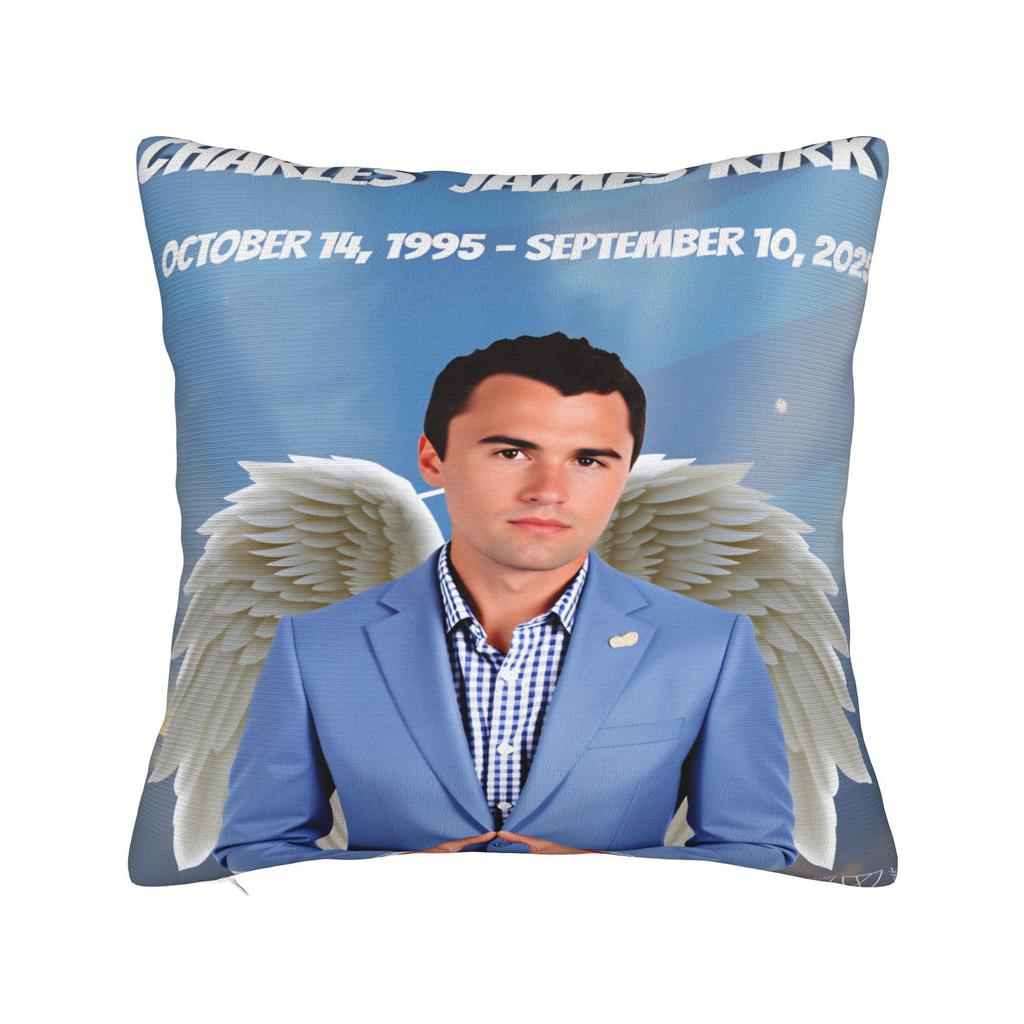 Funda de Almohada Angélica Defensora de Charlie Kirk Funda de Almohada Personalizada Fundas de Almohada Divertidas Para Sofá Decoración del Hogar