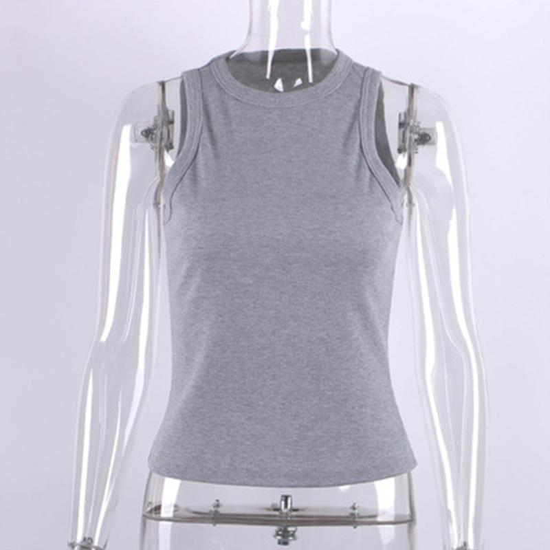 Ribber Knitted Women's Summer Knitted Tops Sport Vest Off Shoulder Tank Top Casual Sleeveless Tops