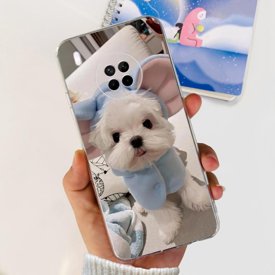 

For Huawei Y9a Case Nova Y9a FRL-L22 FRL-L23 NovaY9a Y 9A Cute Panda Flower Pattern Soft Silicone TPU Phone Cases Huawei Y9a
