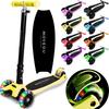 MOVEGU Kids Kick Scooter Three-Wheel Bicycle 4-Stage Height Adjustable Lightweight Durable Foldable Portable Yellow Load Capacity 50kg Rear Brake Toy