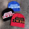 Trendy Solid Color Letter Pattern Teens Warm Casual Knitted Hat Seasons Cold