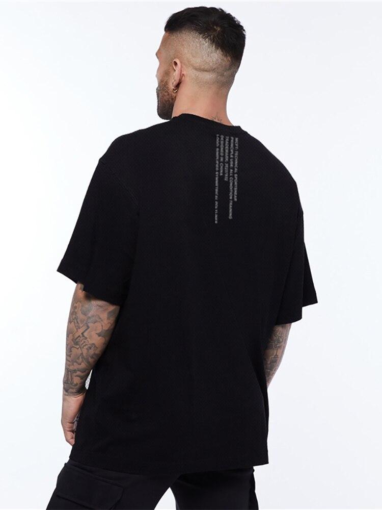 Muscleguys Summer Men's Creative Printing Short Sleeve Fitness Breathable Running T-shirt