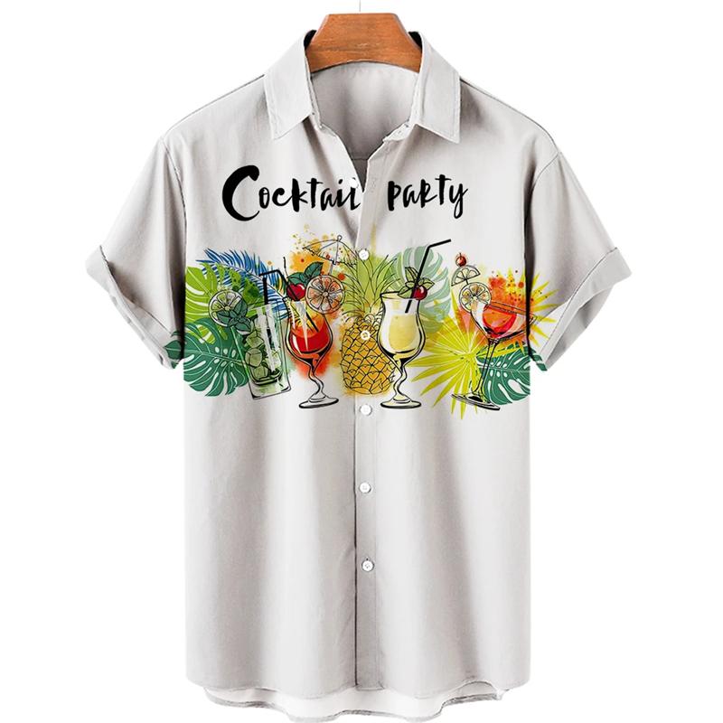 Chemise hawaïenne d'été à manches courtes pour homme, style Y2K, chemise décontractée pour homme, vêtements de mode urbaine pour homme