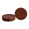 6pcs/set Wood Grain Leather Coasters Double-sided Tea and Coffee Cup Mat Insulated Rack Heatproof Cup Pads Placemats