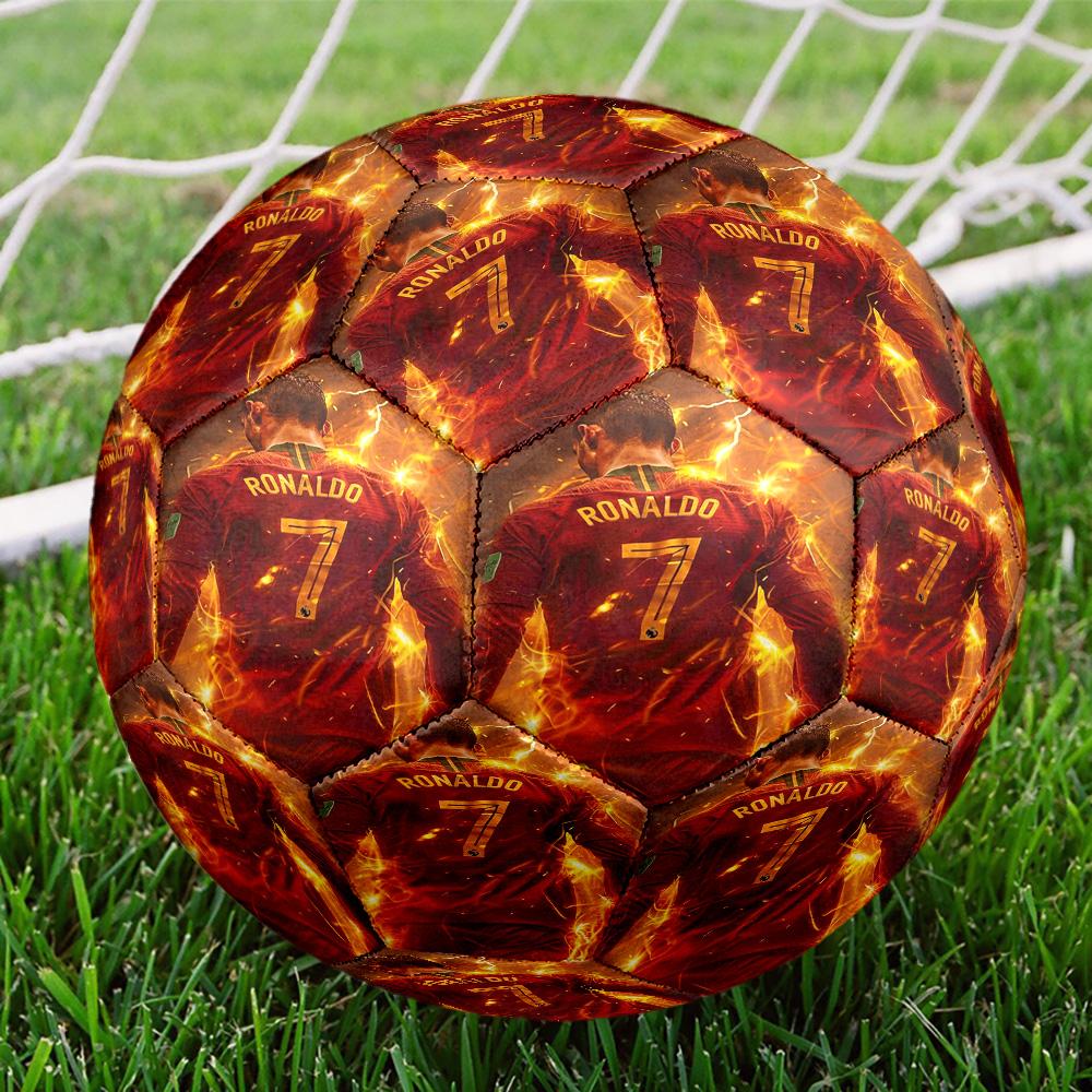 Ronaldo's Electric Moment Size 5 Soccer Balls, High-Quality, Anti-Slip, Protective Football, a Unique Gift Suitable for Birthdays, Christmas