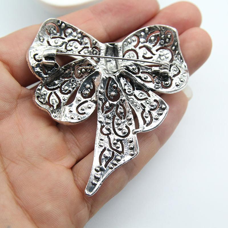 Luxury Rhinestone Bow Brooches For Women Unisex Knot Pins Event Party New Vintage Gifts Backpack Decoration Clothes Accessories