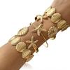Summer Metal Starfish Shell Multilayer Stackable Bracelets Set For Women Men Summer Boho Ocean Beach Star Bangle Jewelry