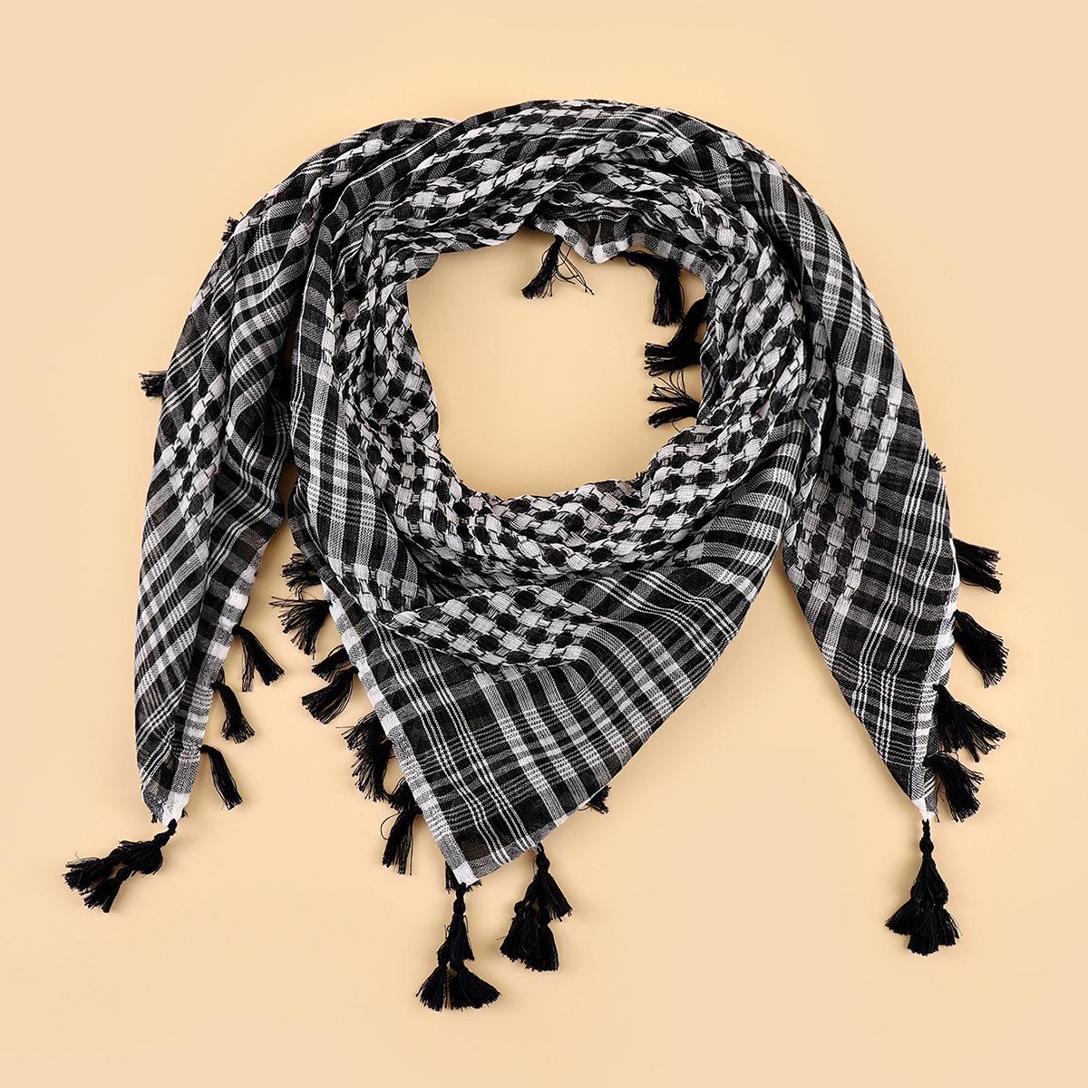 Houndstooth Ethnic Style Headscarf and Shawl Trend