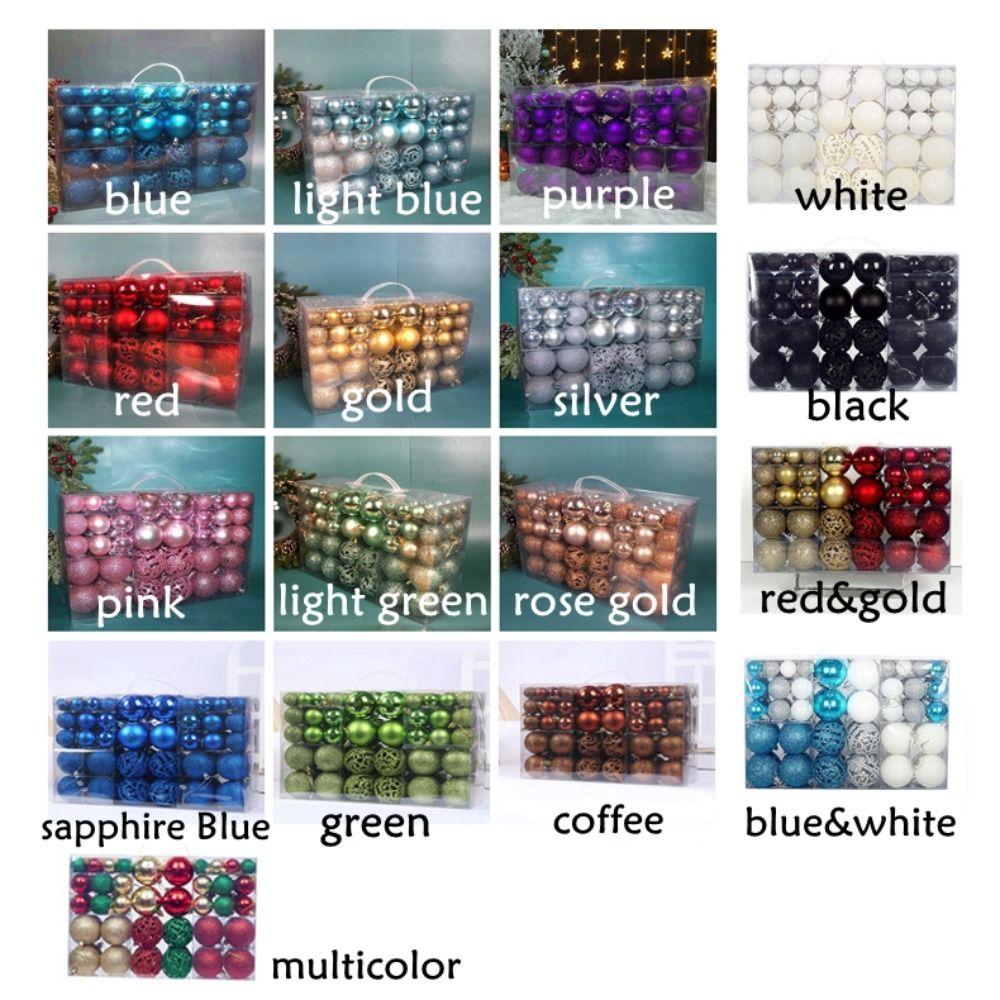 100pcs/box Multiple Colour Xmas Tree Decorative Ball Christmas Ball Gift Box  Ceiling Decoration