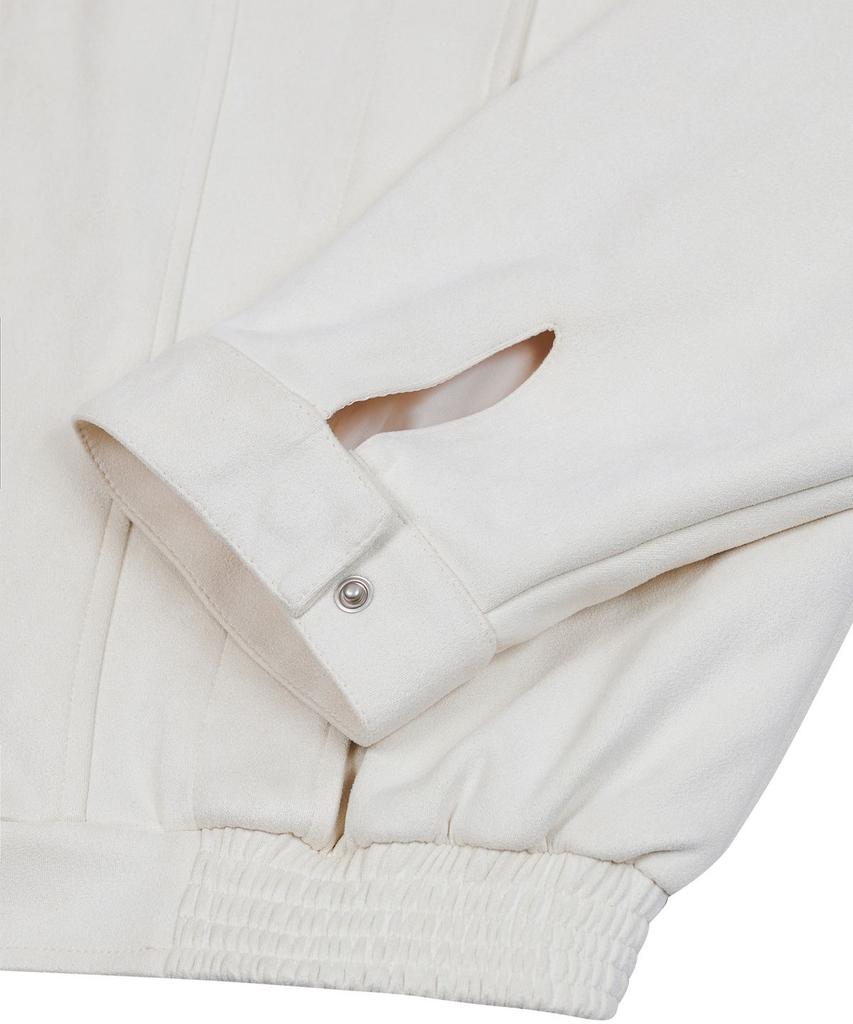 Standarderror 87-Stan150 Heavy Placket Suede Jacket Ivory