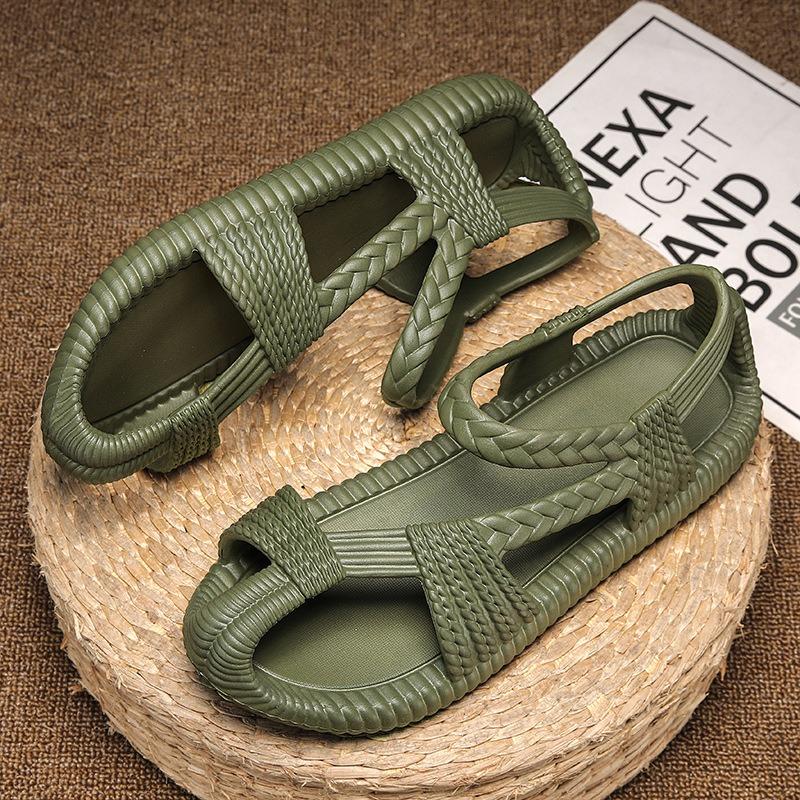Sandals Men's Summer Woven Outdoor Sandals Retro Couple Shoes Wading Shoes Large Size Swimming Shoes