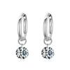 Modian 100% 925 Silver Classic Circle Sparkling Clear CZ Hoop Earrings For Women Luxury Wedding Statement Jewelry Arete