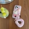 Leopard Print Plush Rabbit Case Suitable for iPhone 17 Pro Max iPhone 16 Handle Strap 15 Cute 14/13